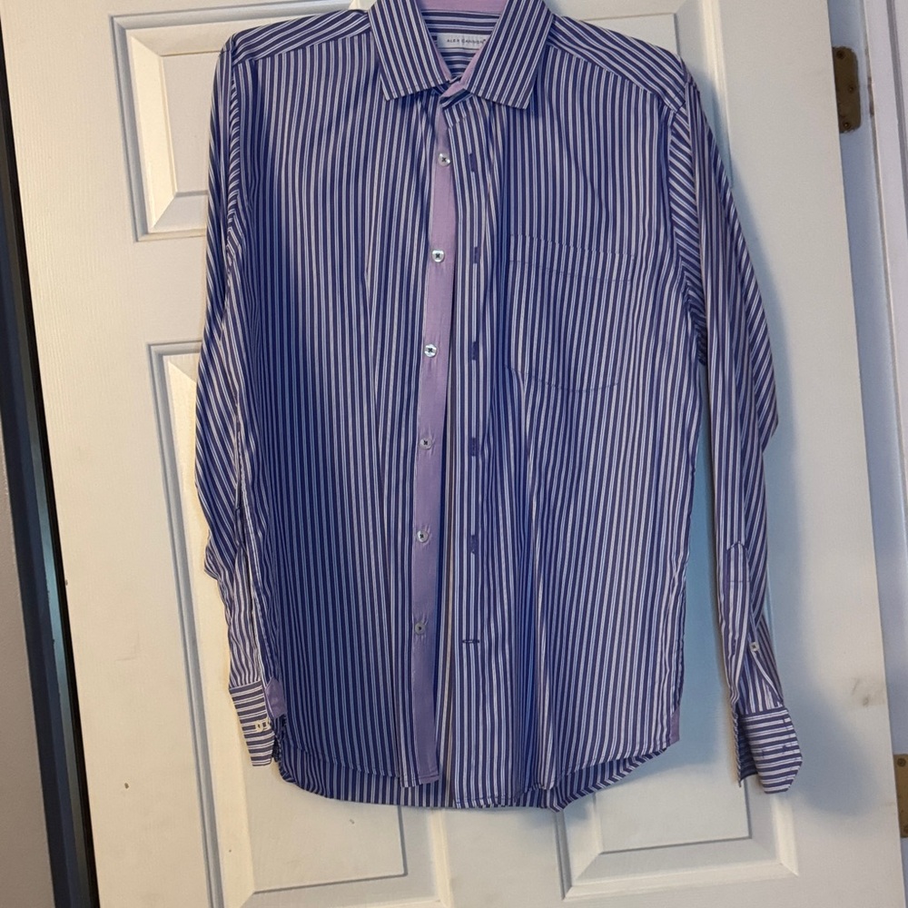 Elegant Purple Striped Dress Shirt